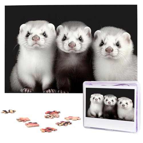 1000-teiliges Puzzle für Erwachsene, herausforderndes Puzzle für Spieleabende, Holzpuzzle Frettchen, personalisiertes, individuelles Holzpuzzle für Familie, Bilderpuzzle, fertige Größe 74,9 x 50 cm 1000-teiliges Puzzle für Erwachsene, herausforderndes Puzzle für Spieleabende, Holzpuzzle Frettchen, personalisiertes, individuelles Holzpuzzle für Familie, Bilderpuzzle, fertige Größe 74,9 x 50 cm von QMNKLET