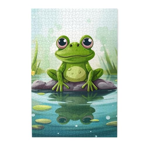 1000-teiliges Puzzle für Erwachsene, herausforderndes Puzzle für Spieleabende, Holzpuzzle Frosch im Teich, personalisiertes Holzpuzzle für Familie, Bilderpuzzle, fertige Größe 74,9 x 50 cm 1000-teiliges Puzzle für Erwachsene, herausforderndes Puzzle für Spieleabende, Holzpuzzle Frosch im Teich, personalisiertes Holzpuzzle für Familie, Bilderpuzzle, fertige Größe 74,9 x 50 cm von QMNKLET