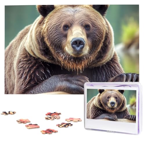 1000-teiliges Puzzle für Erwachsene, herausforderndes Puzzle für Spieleabende, Holzpuzzle Grizzlybär, personalisiertes Holzpuzzle für Familie, Bilderpuzzle, fertige Größe 74,9 x 50 cm 1000-teiliges Puzzle für Erwachsene, herausforderndes Puzzle für Spieleabende, Holzpuzzle Grizzlybär, personalisiertes Holzpuzzle für Familie, Bilderpuzzle, fertige Größe 74,9 x 50 cm von QMNKLET