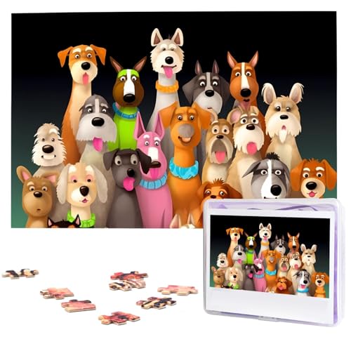 1000-teiliges Puzzle für Erwachsene, herausforderndes Puzzle für Spieleabende, Holzpuzzle Hunde, personalisiertes Holzpuzzle für Familie, Bilderpuzzle, fertige Größe 74,9 x 50 cm 1000-teiliges Puzzle für Erwachsene, herausforderndes Puzzle für Spieleabende, Holzpuzzle Hunde, personalisiertes Holzpuzzle für Familie, Bilderpuzzle, fertige Größe 74,9 x 50 cm von QMNKLET