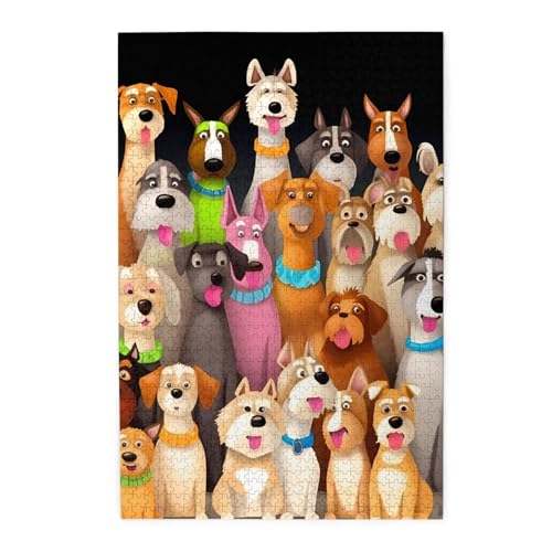 1000-teiliges Puzzle für Erwachsene, herausforderndes Puzzle für Spieleabende, Holzpuzzle Hunde, personalisiertes Holzpuzzle für Familie, Bilderpuzzle, fertige Größe 74,9 x 50 cm 1000-teiliges Puzzle für Erwachsene, herausforderndes Puzzle für Spieleabende, Holzpuzzle Hunde, personalisiertes Holzpuzzle für Familie, Bilderpuzzle, fertige Größe 74,9 x 50 cm von QMNKLET