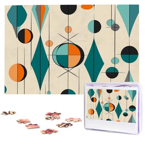 1000-teiliges Puzzle für Erwachsene, herausforderndes Puzzle für Spieleabende, Holzpuzzle Mitte des Jahrhunderts, geometrisch, personalisierbar, Holzpuzzle für Familie, Bilderpuzzle, fertige Größe 1000-teiliges Puzzle für Erwachsene, herausforderndes Puzzle für Spieleabende, Holzpuzzle Mitte des Jahrhunderts, geometrisch, personalisierbar, Holzpuzzle für Familie, Bilderpuzzle, fertige Größe von QMNKLET