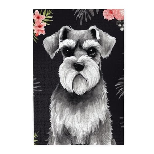 1000-teiliges Puzzle für Erwachsene, herausforderndes Puzzle für Spieleabende, Holzpuzzle Schnauzer, personalisiertes Holzpuzzle für Familie, Bilderpuzzle, fertige Größe 74,9 x 50 cm 1000-teiliges Puzzle für Erwachsene, herausforderndes Puzzle für Spieleabende, Holzpuzzle Schnauzer, personalisiertes Holzpuzzle für Familie, Bilderpuzzle, fertige Größe 74,9 x 50 cm von QMNKLET