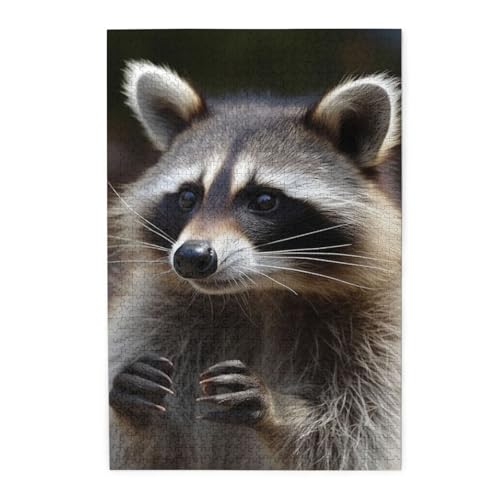 1000-teiliges Puzzle für Erwachsene, herausforderndes Puzzle für Spieleabende, Holzpuzzle Waschbär, personalisiertes Holzpuzzle für Familie, Bilderpuzzle, fertige Größe 74,9 x 50 cm 1000-teiliges Puzzle für Erwachsene, herausforderndes Puzzle für Spieleabende, Holzpuzzle Waschbär, personalisiertes Holzpuzzle für Familie, Bilderpuzzle, fertige Größe 74,9 x 50 cm von QMNKLET