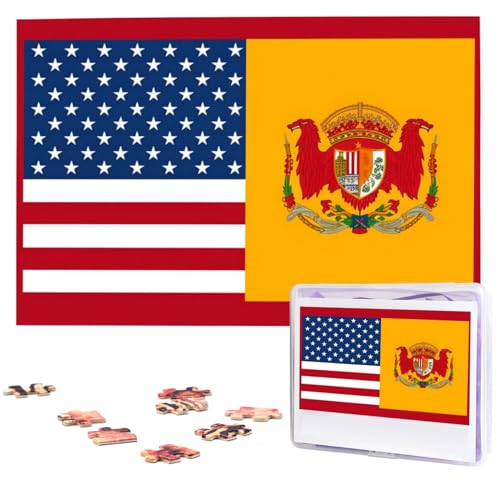 1000-teiliges Puzzle für Erwachsene, herausforderndes Puzzle für Spieleabende, Holzpuzzle mit amerikanischer Spanien-Flagge, personalisiertes Holzpuzzle für Familie, Bilderpuzzle, fertige Größe 74,9 x 1000-teiliges Puzzle für Erwachsene, herausforderndes Puzzle für Spieleabende, Holzpuzzle mit amerikanischer Spanien-Flagge, personalisiertes Holzpuzzle für Familie, Bilderpuzzle, fertige Größe 74,9 x von QMNKLET
