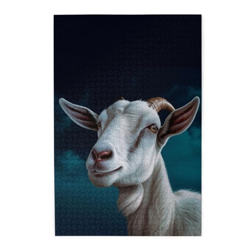 Puzzle mit 1000 Teilen für Erwachsene – herausforderndes Puzzle für Spielnächte – personalisiertes Ziegen-Holzpuzzle – personalisiertes Holzpuzzle für Familienbild – fertige Größe 74,9 x 50 cm Puzzle mit 1000 Teilen für Erwachsene – herausforderndes Puzzle für Spielnächte – personalisiertes Ziegen-Holzpuzzle – personalisiertes Holzpuzzle für Familienbild – fertige Größe 74,9 x 50 cm von QMNKLET