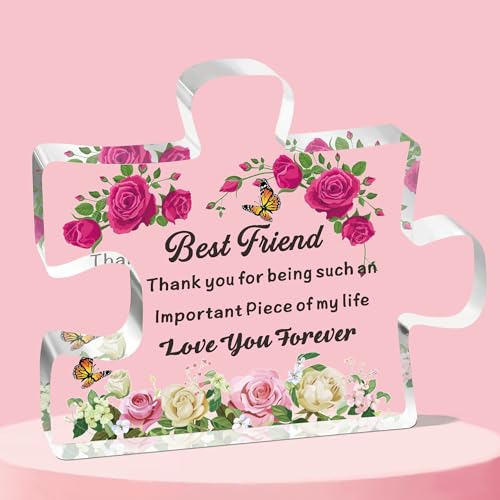 QMVMV Best Friend Acryl Block Puzzle Geschenke für Frauen Mädchen Geburtstag Weihnachten Abschluss Ferngeschenk für beste Freundin QMVMV Best Friend Acryl Block Puzzle Geschenke für Frauen Mädchen Geburtstag Weihnachten Abschluss Ferngeschenk für beste Freundin von QMVMV