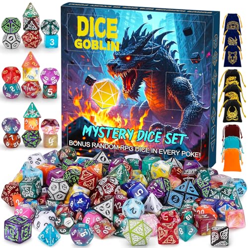 QMAY Mystery Dice, 9 polyedrische Würfelsets, zufälliger Stil, für Dungeon and Dragons MTG Tischspiele RPG DND D20 D12 D10 D% D8 D6 D4 QMAY Mystery Dice, 9 polyedrische Würfelsets, zufälliger Stil, für Dungeon and Dragons MTG Tischspiele RPG DND D20 D12 D10 D% D8 D6 D4 von QMay
