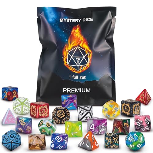 QMAY Mystery Würfel, Set mit 7 Polyedrische Würfel, Gaming Würfel, DND RPG MTG, Tischspiele (7) von QMay