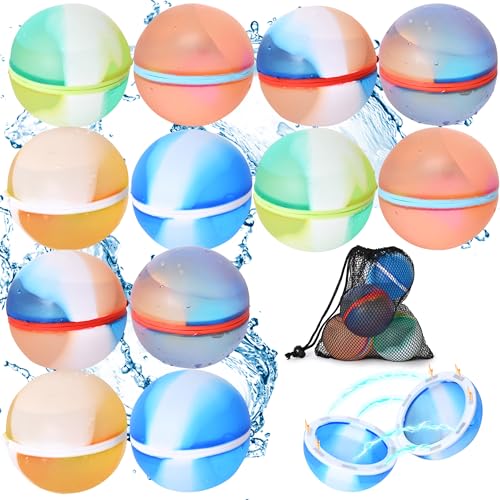QMofeixiaodianQ 12 Stück Wasserbomben wiederverwendbar, Colour Wiederverwendbare Wasserbomben,Wasserbomben Magnetisch Schnell Wiederbefüllbare Silikon Wasserbomben für Kinder, Strand,PoolSpielzeug QMofeixiaodianQ 12 Stück Wasserbomben wiederverwendbar, Colour Wiederverwendbare Wasserbomben,Wasserbomben Magnetisch Schnell Wiederbefüllbare Silikon Wasserbomben für Kinder, Strand,PoolSpielzeug von QMofeixiaodianQ