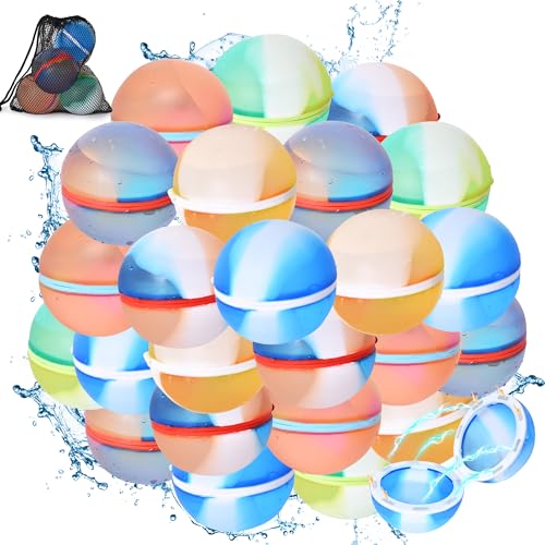 QMofeixiaodianQ 24 Stück Wasserbomben wiederverwendbar, Colour Wiederverwendbare Wasserbomben,Wasserbomben Magnetisch Schnell Wiederbefüllbare Silikon Wasserbomben für Kinder, Strand,PoolSpielzeug QMofeixiaodianQ 24 Stück Wasserbomben wiederverwendbar, Colour Wiederverwendbare Wasserbomben,Wasserbomben Magnetisch Schnell Wiederbefüllbare Silikon Wasserbomben für Kinder, Strand,PoolSpielzeug von QMofeixiaodianQ
