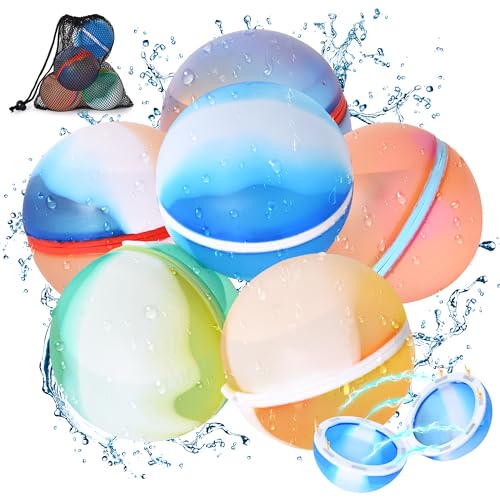 QMofeixiaodianQ 6 Stück Wasserbomben wiederverwendbar, Colour Wiederverwendbare Wasserbomben,Wasserbomben Magnetisch Schnell Wiederbefüllbare Silikon Wasserbomben für Kinder, Strand,PoolSpielzeug QMofeixiaodianQ 6 Stück Wasserbomben wiederverwendbar, Colour Wiederverwendbare Wasserbomben,Wasserbomben Magnetisch Schnell Wiederbefüllbare Silikon Wasserbomben für Kinder, Strand,PoolSpielzeug von QMofeixiaodianQ