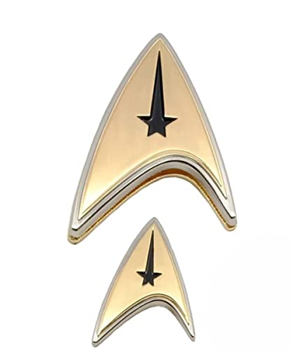 QMx 50111602545 Quantum Mechanix-Star Trek: Discovery-Enterprise Command Badge and Pin Set von QMx
