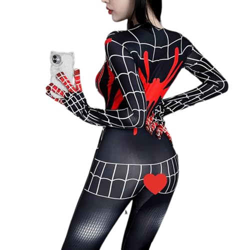 QNCLO Damen Cosplay Super Spider Girl Hero Teddy Unterwäsche Japanische Anime One Piece Tight Top, Schwarz2, Einheitsgröße von QNCLO