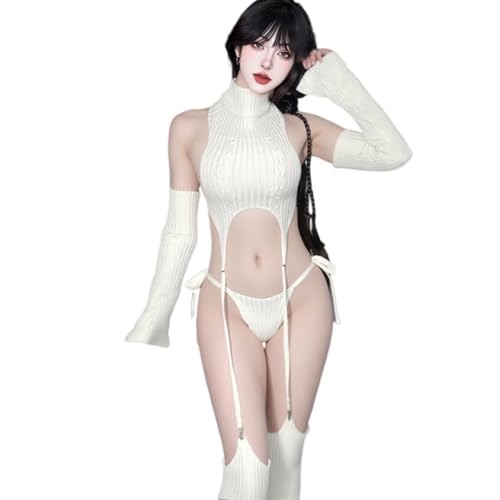QNCLO Frauen Cosplay Nonne Bühnenaufführung Kostüm Halloween Dunkel Gothic Stil Unterwäsche (Weiß) von QNCLO