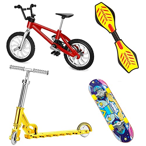 QINIFIFY Finger Spielzeug Set, 4 Stück Mini Skateboards Fingerboard Fingerfahrrad Finger Scooter Finger Vitality Board Kinder Mitgebsel für Geburtstagsparty (Rot) QINIFIFY Finger Spielzeug Set, 4 Stück Mini Skateboards Fingerboard Fingerfahrrad Finger Scooter Finger Vitality Board Kinder Mitgebsel für Geburtstagsparty (Rot) von QINIFIFY