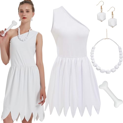 QNPRT Halloween-Familien-Kostüm für Damen, 2024, weißes Kleid, Outfit mit Halskette, Zubehör, Weiss/opulenter Garten, Klein QNPRT Halloween-Familien-Kostüm für Damen, 2024, weißes Kleid, Outfit mit Halskette, Zubehör, Weiss/opulenter Garten, Klein von QNPRT