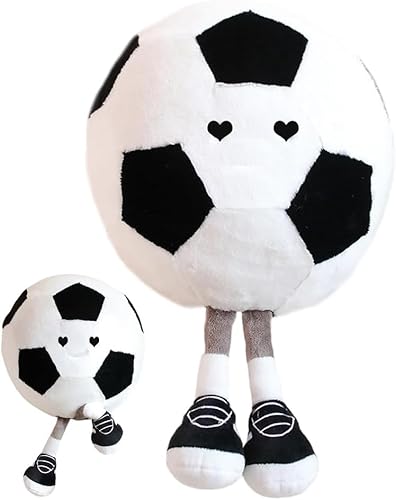 QNUOXEP 25cm Plüsch Fußball Spielzeug, Fußball Plüschtier Spielzeug,Fußball Plüschkissen, Fußball Kissen Weich Flauschig,Cartoon Plush Doll,Plüsch Spielzeug von QNUOXEP