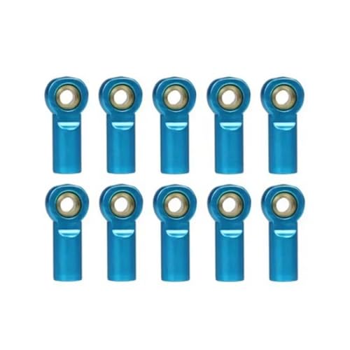 Pull Rod Link Linkage Für Axial Für SCX10 D90 D110 Für Tamiya CC01 1/10 RC-Auto-Crawler, 10 Stück Metall M3 Link Spurstangenkopf Kugelgelenk Upgrade-Teile(Blue) von QOAKSDY
