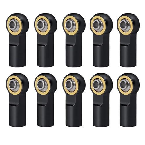 Pull Rod Link Linkage Für Axial Für SCX10 D90 D110 Für Tamiya CC01 1/10 RC-Auto-Track-Car 10-teiliges Metall-M3-Verbindungsstangenkopf-Kugelgelenk(Black) von QOAKSDY