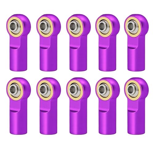 Pull Rod Link Linkage Für Axial Für SCX10 D90 D110 Für Tamiya CC01 1/10 RC-Auto-Track-Car 10-teiliges Metall-M3-Verbindungsstangenkopf-Kugelgelenk(Purple) von QOAKSDY