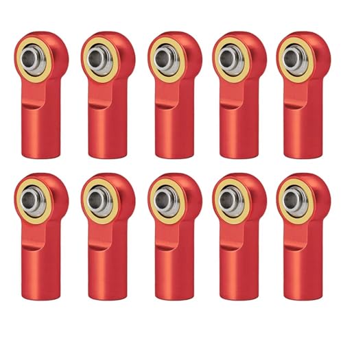 Pull Rod Link Linkage Für Axial Für SCX10 D90 D110 Für Tamiya CC01 1/10 RC-Auto-Track-Car 10-teiliges Metall-M3-Verbindungsstangenkopf-Kugelgelenk(Red) von QOAKSDY