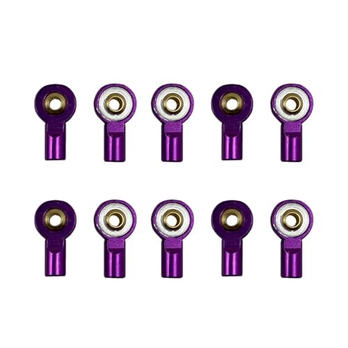 Pull Rod Link Linkage Für Axial Für SCX10 D90 D110 Für Tamiya CC01 1/10 rc Cars Crawler, 10 Stück, Metall M3 Link Spurstangenkopf, Kugelgelenk(Purple,B) von QOAKSDY