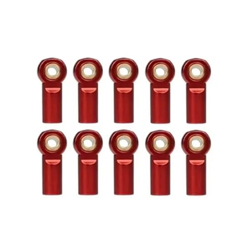 Pull Rod Link Linkage Für Axial Für SCX10 D90 D110 Für Tamiya CC01 1/10 rc Cars Crawler, 10 Stück Metall M3 Link Spurstangenkopf Kugelgelenk(Red) von QOAKSDY