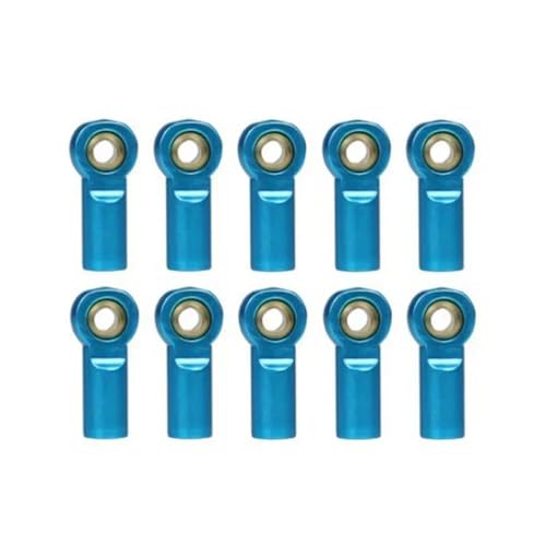 Pull Rod Link Linkage Für Axial SCX10 D90 D110 Tamiya CC01 1/10 rc Cars Crawler Upgrade-Teile, 10 Stück Metall M3 Link Spurstangenkopf Kugelgelenk(Blue) von QOAKSDY