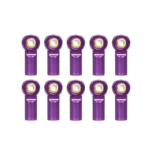 Pull Rod Link Linkage Für Axial SCX10 D90 D110 Tamiya CC01 1/10 rc Cars Crawler Upgrade-Teile, 10 Stück Metall M3 Link Spurstangenkopf Kugelgelenk(Purple) von QOAKSDY