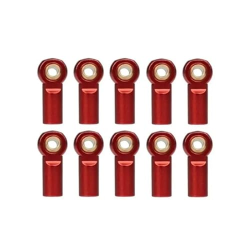 Pull Rod Link Linkage Für Axial SCX10 D90 D110 Tamiya CC01 1/10 rc Cars Crawler Upgrade-Teile, 10 Stück Metall M3 Link Spurstangenkopf Kugelgelenk(Red) von QOAKSDY