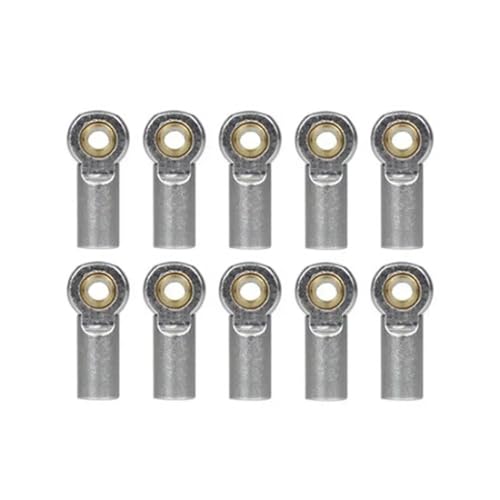 Pull Rod Link Linkage Für Axial SCX10 D90 D110 Tamiya CC01 1/10 rc Cars Crawler Upgrade-Teile, 10 Stück Metall M3 Link Spurstangenkopf Kugelgelenk(Silver) von QOAKSDY
