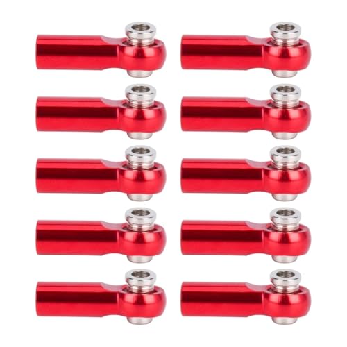 Pull Rod Link Linkage Für Axial SCX10 TRX4 D90 Tamiya 1/10 RC Crawler Upgrade-Teile 10 Stück Metall M4 Link Spurstangenköpfe Kugelgelenk CW-Gewinde(Red) von QOAKSDY