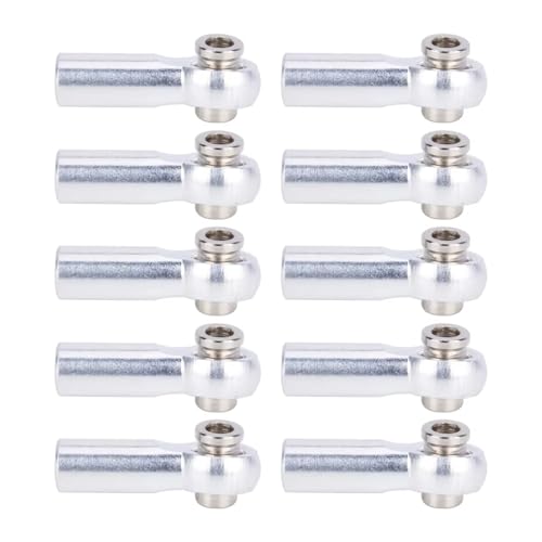 Pull Rod Link Linkage Für Axial SCX10 TRX4 D90 Tamiya 1/10 RC Crawler Upgrade-Teile 10 Stück Metall M4 Link Spurstangenköpfe Kugelgelenk CW-Gewinde(Silver) von QOAKSDY