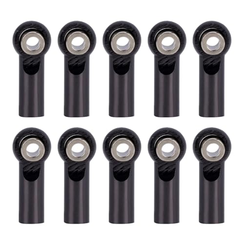 Pull Rod Link Linkage Für Axial SCX10 Traxxas TRX4 D90 Tamiya 1/10 RC Crawler-Teile, 10 Stück M4 Spurstangenkopf, Kugelgelenk(Black) von QOAKSDY