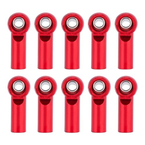 Pull Rod Link Linkage Für Axial SCX10 Traxxas TRX4 D90 Tamiya 1/10 RC Crawler-Teile, 10 Stück M4 Spurstangenkopf, Kugelgelenk(Red) von QOAKSDY