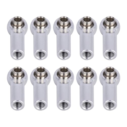 Pull Rod Link Linkage Für Axial SCX10 Traxxas TRX4 D90 Tamiya 1/10 RC Crawler-Teile, 10 Stück M4 Spurstangenkopf, Kugelgelenk(Silver) von QOAKSDY