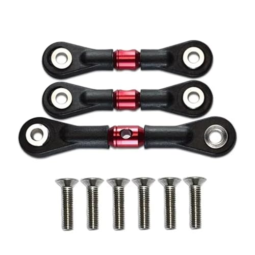 Pull Rod Link Linkage Für Tamiya Für TT-02 TT-02T 1/10 RC-Auto-Upgrade-Teile, Ersatzzubehör, 3-teilige Lenkstange, Servostange(Orange) von QOAKSDY