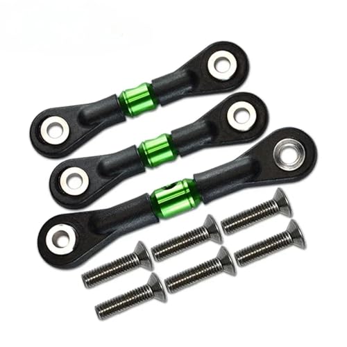 Pull Rod Link Linkage Für Tamiya Für TT02 TT02T 1/10 RC-Auto-Upgrade-Teile Zubehör 3-teilige Lenkstange Servostange(Green) von QOAKSDY