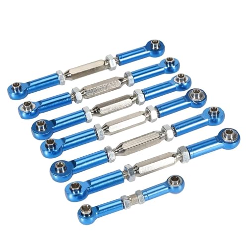 Pull Rod Link Linkage Für Traxxas Für Slash 4X4 2WD 1/10 RC Short Course Car-Upgrade-Teile, Einstellbare Zugstange Aus Metall(Dark Blue) von QOAKSDY