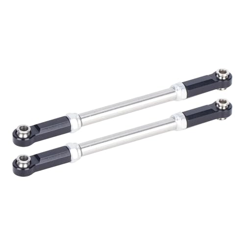 Pull Rod Link Linkage Für Traxxas Slash 4x4 4WD Aluminium Und Stahl Hochleistungs-Lenkstangen Combo-Upgrade-Teile(Black) von QOAKSDY