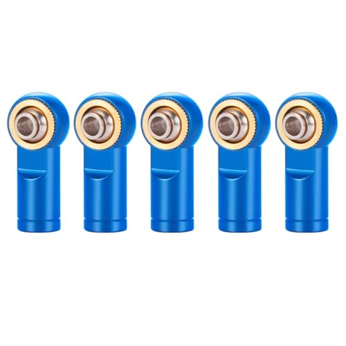 QOAKSDY Pull Rod Link Linkage 1/5Pcs Metall M4 Link Spurstangenkopf Kugelgelenk Verknüpfung Kugelkopf CCW Gewinde Für RC Crawler Auto Flugzeug Boot DIY Teile(Blue,5Pcs) von QOAKSDY