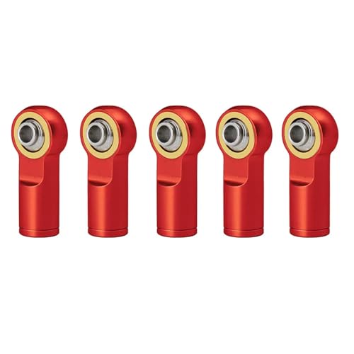 QOAKSDY Pull Rod Link Linkage 1/5Pcs Metall M4 Link Spurstangenkopf Kugelgelenk Verknüpfung Kugelkopf CCW Gewinde Für RC Crawler Auto Flugzeug Boot DIY Teile(Red,5Pcs) von QOAKSDY