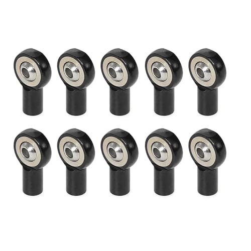 QOAKSDY Pull Rod Link Linkage 10 Stücke Metall M2.5 Link Rod Joint Ball End Kopf Halter Für RC Modell Auto Boot Flugzeug LKW Ersatz Teile(Black) von QOAKSDY