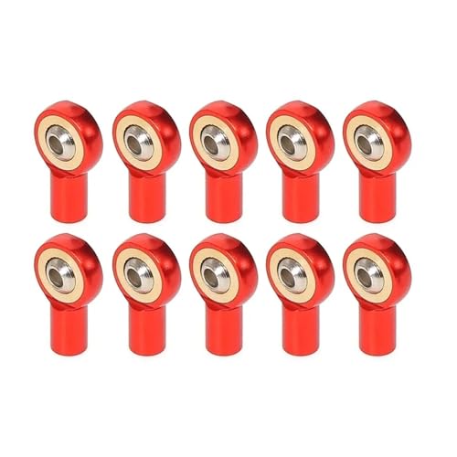 QOAKSDY Pull Rod Link Linkage 10 Stücke Metall M2.5 Link Rod Joint Ball End Kopf Halter Für RC Modell Auto Boot Flugzeug LKW Ersatz Teile(Red) von QOAKSDY