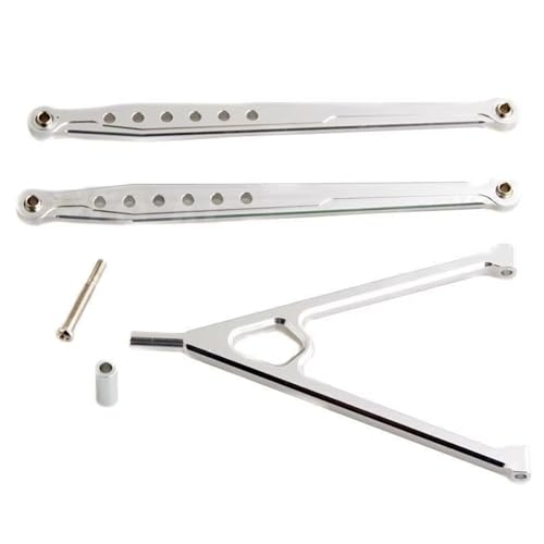 QOAKSDY Pull Rod Link Linkage Für Axial Für SCX10 1/10 RC-Autoteile, Upgrade-Zubehör, Aluminium-Hinterradverbindung Und Y-Link-Set(Silver) von QOAKSDY