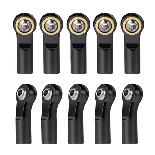 QOAKSDY Pull Rod Link Linkage Für Axial Für SCX10 1/10 RC Crawler M3 Kugelkopf Aluminiumlegierung Gestänge Zugstange Spurstangenkopf Kugelkopfanschluss(Black) von QOAKSDY