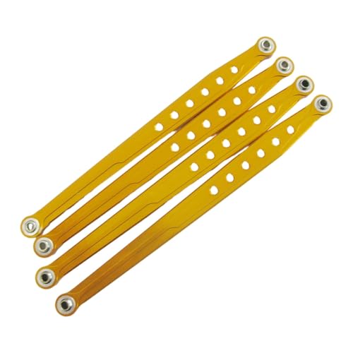 QOAKSDY Pull Rod Link Linkage Für Axial Für SCX10 1/10 RC-Tuningteile, 4-teiliges Aluminium-Unterlenkergestänge Vorne Und Hinten(Yellow) von QOAKSDY