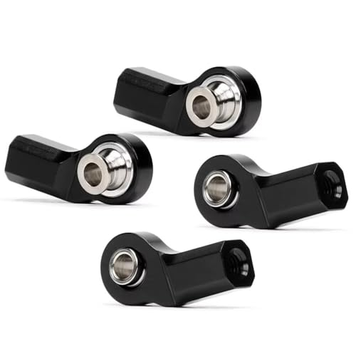 QOAKSDY Pull Rod Link Linkage Für Axial Für SCX10 D90 1:10 RC-Auto-Crawler-Ersatzteile, 4 Stück, Aluminium 6061 M3, Gebogene Schwenkstangenenden, Breite Kugeln(Black) von QOAKSDY