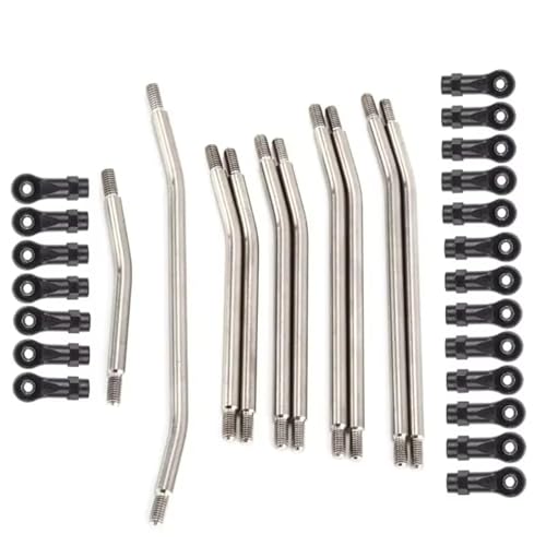 QOAKSDY Pull Rod Link Linkage Für Axial Für SCX10 II 90046 1/10 RC Crawler Auto, 10-teiliges Metallverbindungsset, Kunststoffstangenende, Upgrade-Teile von QOAKSDY